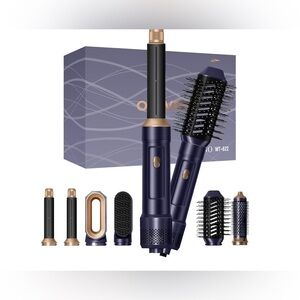 6-in 1 Hair Dryer & Styling Tool Set Purple and Gold